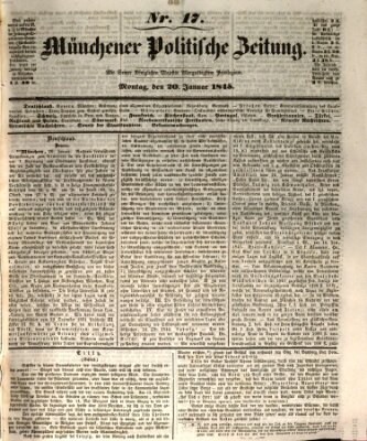 Münchener politische Zeitung (Süddeutsche Presse) Montag 20. Januar 1845