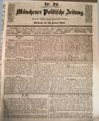 Münchener politische Zeitung (Süddeutsche Presse) Mittwoch 29. Januar 1845