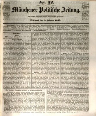 Münchener politische Zeitung (Süddeutsche Presse) Mittwoch 5. Februar 1845