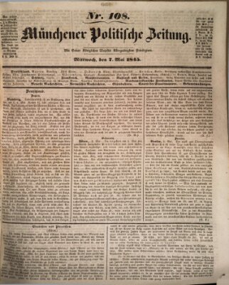 Münchener politische Zeitung (Süddeutsche Presse) Mittwoch 7. Mai 1845