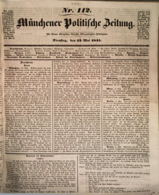 Münchener politische Zeitung (Süddeutsche Presse) Dienstag 13. Mai 1845