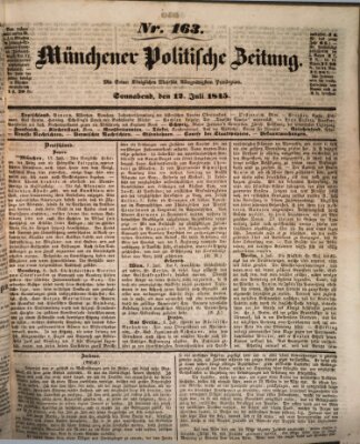 Münchener politische Zeitung (Süddeutsche Presse) Samstag 12. Juli 1845