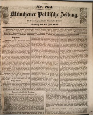 Münchener politische Zeitung (Süddeutsche Presse) Montag 14. Juli 1845