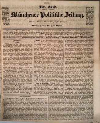 Münchener politische Zeitung (Süddeutsche Presse) Mittwoch 23. Juli 1845