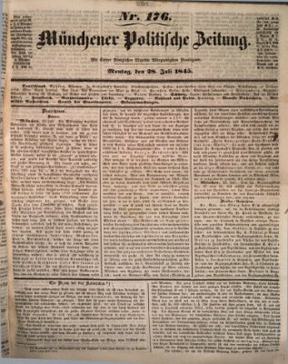 Münchener politische Zeitung (Süddeutsche Presse) Montag 28. Juli 1845