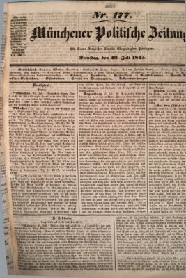 Münchener politische Zeitung (Süddeutsche Presse) Dienstag 29. Juli 1845