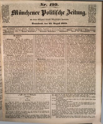 Münchener politische Zeitung (Süddeutsche Presse) Samstag 23. August 1845