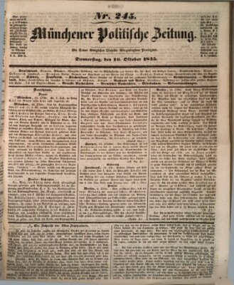 Münchener politische Zeitung (Süddeutsche Presse) Donnerstag 16. Oktober 1845