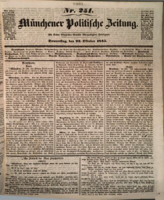 Münchener politische Zeitung (Süddeutsche Presse) Donnerstag 23. Oktober 1845