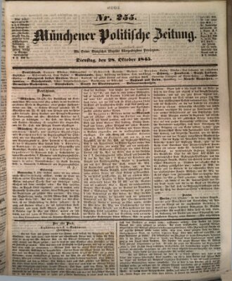 Münchener politische Zeitung (Süddeutsche Presse) Dienstag 28. Oktober 1845