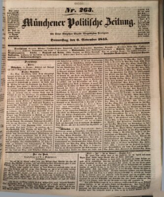 Münchener politische Zeitung (Süddeutsche Presse) Donnerstag 6. November 1845