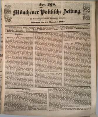 Münchener politische Zeitung (Süddeutsche Presse) Mittwoch 12. November 1845