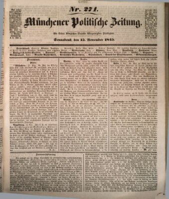 Münchener politische Zeitung (Süddeutsche Presse) Samstag 15. November 1845