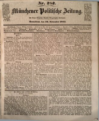 Münchener politische Zeitung (Süddeutsche Presse) Samstag 29. November 1845