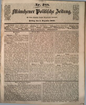 Münchener politische Zeitung (Süddeutsche Presse) Freitag 5. Dezember 1845