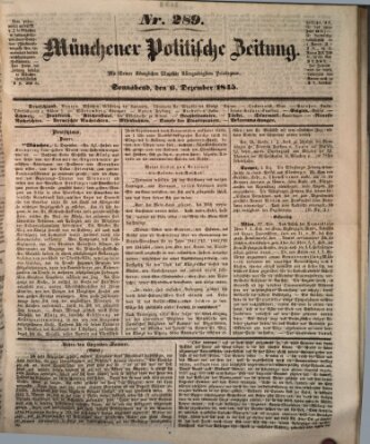 Münchener politische Zeitung (Süddeutsche Presse) Samstag 6. Dezember 1845