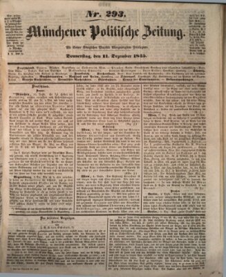 Münchener politische Zeitung (Süddeutsche Presse) Donnerstag 11. Dezember 1845