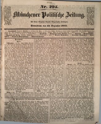 Münchener politische Zeitung (Süddeutsche Presse) Samstag 13. Dezember 1845