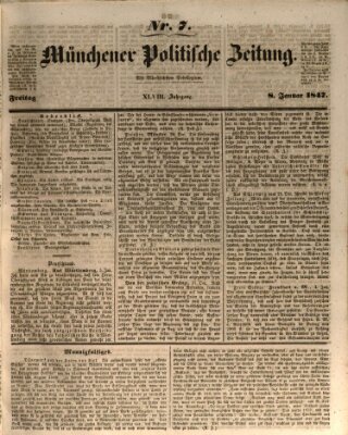 Münchener politische Zeitung (Süddeutsche Presse) Freitag 8. Januar 1847