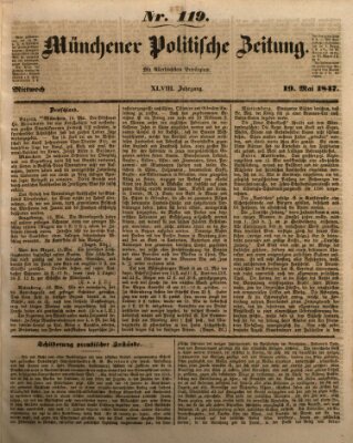 Münchener politische Zeitung (Süddeutsche Presse) Mittwoch 19. Mai 1847