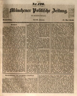 Münchener politische Zeitung (Süddeutsche Presse) Donnerstag 27. Mai 1847