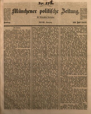 Münchener politische Zeitung (Süddeutsche Presse) Freitag 23. Juli 1847