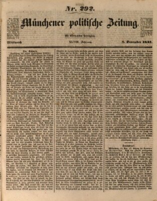 Münchener politische Zeitung (Süddeutsche Presse) Mittwoch 8. Dezember 1847