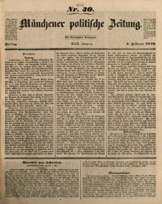 Münchener politische Zeitung (Süddeutsche Presse) Freitag 4. Februar 1848