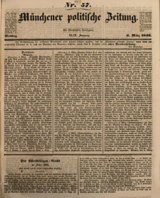 Münchener politische Zeitung (Süddeutsche Presse) Montag 6. März 1848