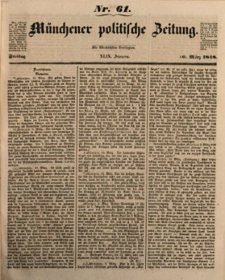 Münchener politische Zeitung (Süddeutsche Presse) Freitag 10. März 1848