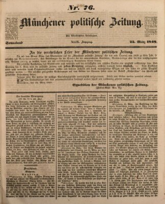 Münchener politische Zeitung (Süddeutsche Presse) Samstag 25. März 1848