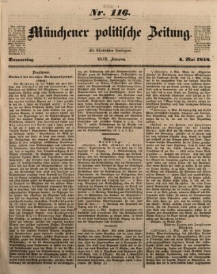 Münchener politische Zeitung (Süddeutsche Presse) Donnerstag 4. Mai 1848