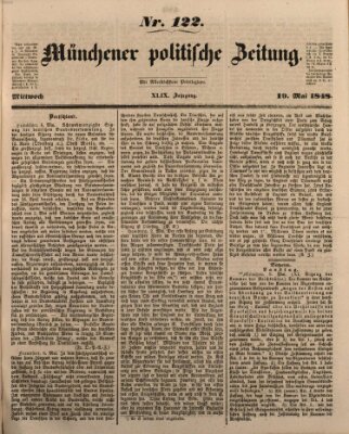 Münchener politische Zeitung (Süddeutsche Presse) Mittwoch 10. Mai 1848