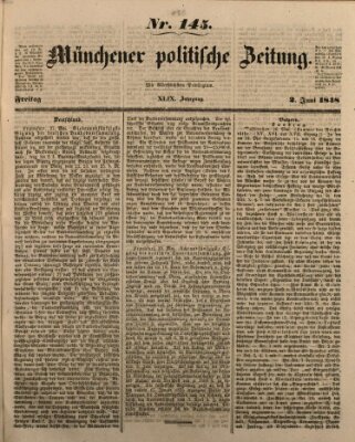 Münchener politische Zeitung (Süddeutsche Presse) Freitag 2. Juni 1848