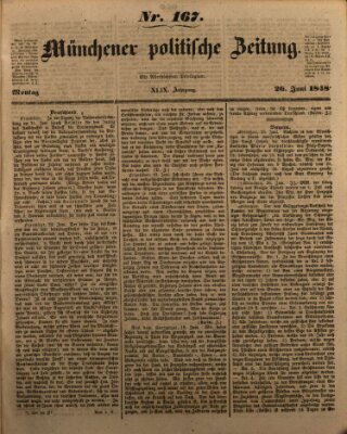 Münchener politische Zeitung (Süddeutsche Presse) Montag 26. Juni 1848