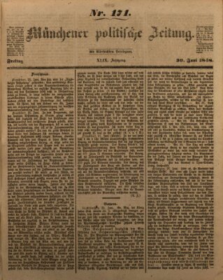 Münchener politische Zeitung (Süddeutsche Presse) Freitag 30. Juni 1848