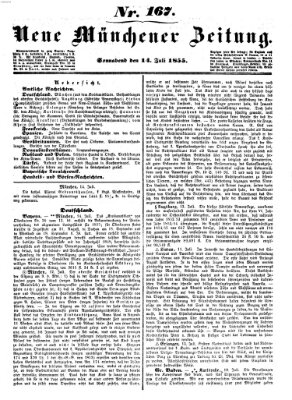 Neue Münchener Zeitung (Süddeutsche Presse) Samstag 14. Juli 1855