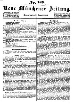 Neue Münchener Zeitung (Süddeutsche Presse) Donnerstag 9. August 1855