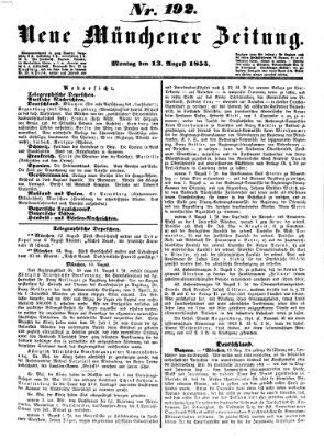 Neue Münchener Zeitung (Süddeutsche Presse) Montag 13. August 1855