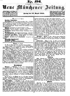 Neue Münchener Zeitung (Süddeutsche Presse) Freitag 17. August 1855