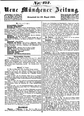 Neue Münchener Zeitung (Süddeutsche Presse) Samstag 18. August 1855