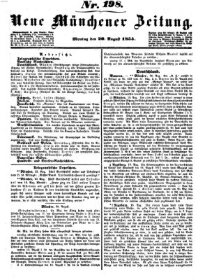 Neue Münchener Zeitung (Süddeutsche Presse) Montag 20. August 1855