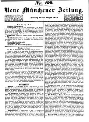 Neue Münchener Zeitung (Süddeutsche Presse) Dienstag 21. August 1855