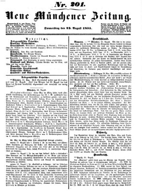 Neue Münchener Zeitung (Süddeutsche Presse) Donnerstag 23. August 1855