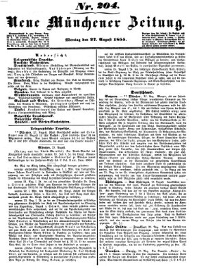 Neue Münchener Zeitung (Süddeutsche Presse) Montag 27. August 1855