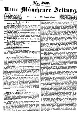 Neue Münchener Zeitung (Süddeutsche Presse) Donnerstag 30. August 1855