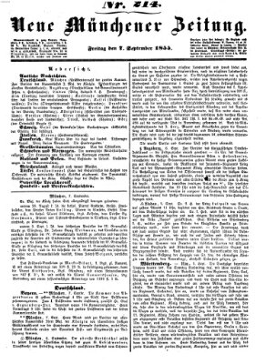 Neue Münchener Zeitung (Süddeutsche Presse) Freitag 7. September 1855