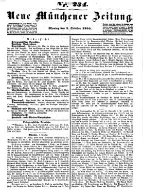 Neue Münchener Zeitung (Süddeutsche Presse) Montag 1. Oktober 1855