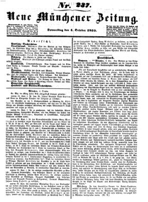 Neue Münchener Zeitung (Süddeutsche Presse) Donnerstag 4. Oktober 1855