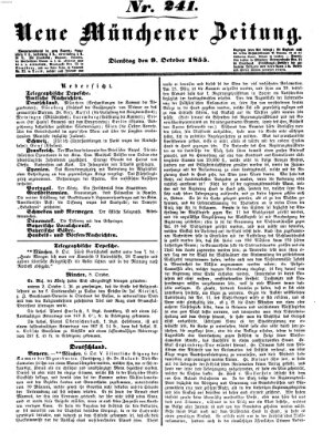 Neue Münchener Zeitung (Süddeutsche Presse) Dienstag 9. Oktober 1855